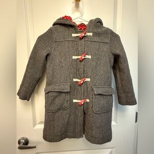Mini Boden Gray Wool Blend Hooded Toggle/Duffle Coat- Size 5/6 Years (VGUC)